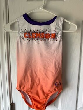 Clemson Ombre Gymnastics Leotard - Orange & White